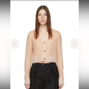 Acne Studio Cropped Mohair Cardigan in Blush Beige size XS